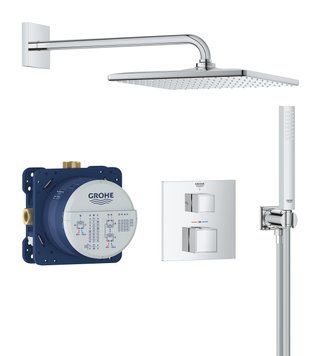 GROHTHERM CUBE набір прихованого монтажу з верхнім душем 310 , колір хром 95064 фото