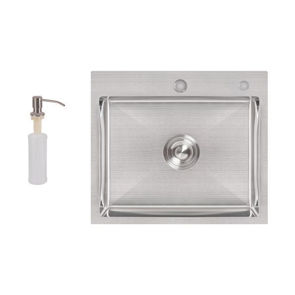 Мийка для кухні інтегрована Lidz Handmade H5045 (LDH5045BRU35383) Brushed Steel 3,0/1,0 мм SD00041487 фото