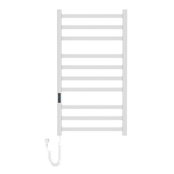 i-HEAT рушникосушарка електро, 120W, 500 * 900мм, AISI 304, 10п. (3-4-3) напівовал, стійки квадрат, таймер, терморегулятор, сталь сатин, лівий 80403 фото