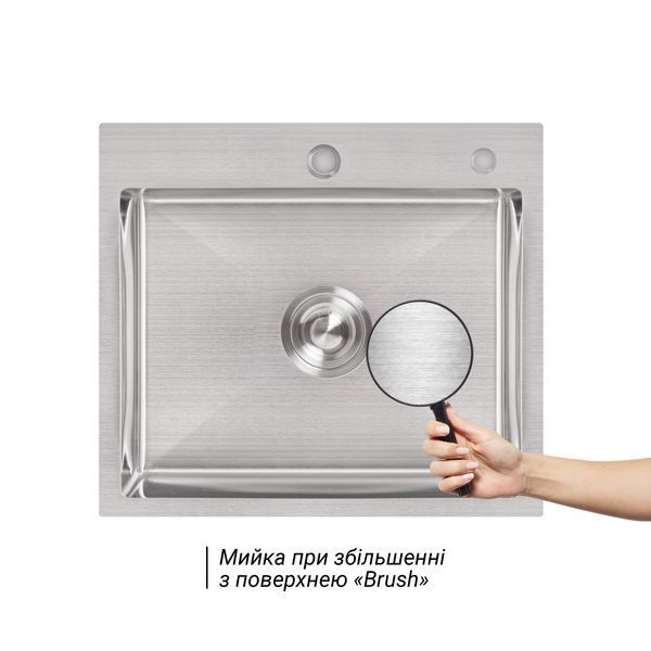 Мийка для кухні інтегрована Lidz Handmade H5045 (LDH5045BRU35383) Brushed Steel 3,0/1,0 мм SD00041487 фото