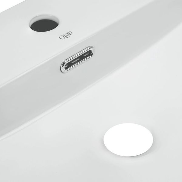 Комплект Qtap Nando LT: Раковина підвісна прамокутна 600х420х130 мм White + Донний клапан PU02O SD00053450 фото