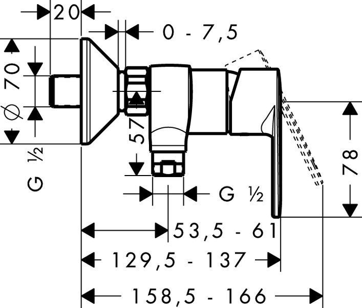 Talis E2 - змішувач в душову кабіну HANSGROHE 31662000 13071 фото