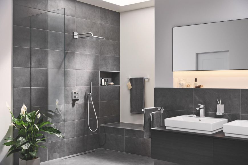 GROHTHERM CUBE набір прихованого монтажу з верхнім душем 310 , колір хром 95064 фото