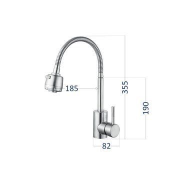 Смеситель для кухни Lidz Aria 015F41 с гибким изливом (k35) LDARI015F41NKS45306 Nickel SD00051430 фото
