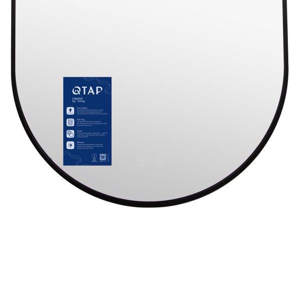 Дзеркало Qtap Scorpio (SC1) з LED-підсвічуванням Touch, з антизапотіванням, з димером, рег. темп. кольору (3000-6500K) Black QTSC500900 SD00055401 фото