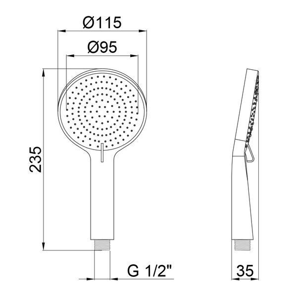 Лейка для ручного душа Qtap Rucni 115 мм округлая QTRUCA116O3PCW Chrome SD00041901 фото