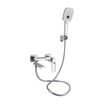 Смеситель для ванны Qtap Gemini Loop с поворотным изливом (c душевым гарнитуром) QTGEM260CRM45701 Chrome SD00051825 фото