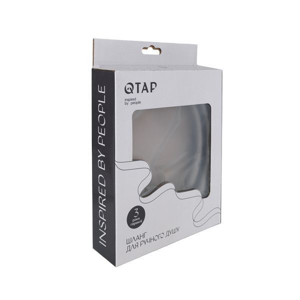 Шланг для ручного душа Qtap Hadice 1600 мм прямоугольный QTHADPVCSQ160B Black Matt SD00051170 фото