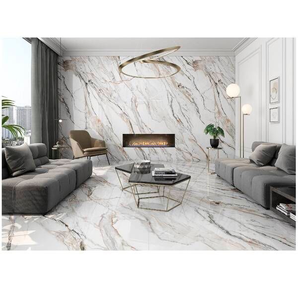 Керамогранит ITT Ceramic Calacatta Paonazzo Polished 6mm 120х300 см 520754 фото