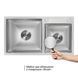 Акционный набор Lidz: мойка с двумя чашами интегрированная Brushed Steel 3,0/1,0 мм + Смеситель Aria для кухни с гибким изливом (k35) Grey SD00057377 фото 5
