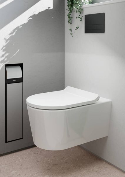ELU PURA S унітаз підвісний 54*36,6см AquaHelix Flush, HygieneEffect, в комплекте з сиденням Slim з функцією SoftClose and QuickRelease 100054 фото