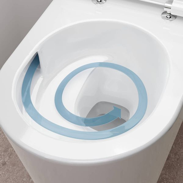 ELU PURA S унітаз підвісний 54*36,6см AquaHelix Flush, HygieneEffect, в комплекте з сиденням Slim з функцією SoftClose and QuickRelease 100054 фото