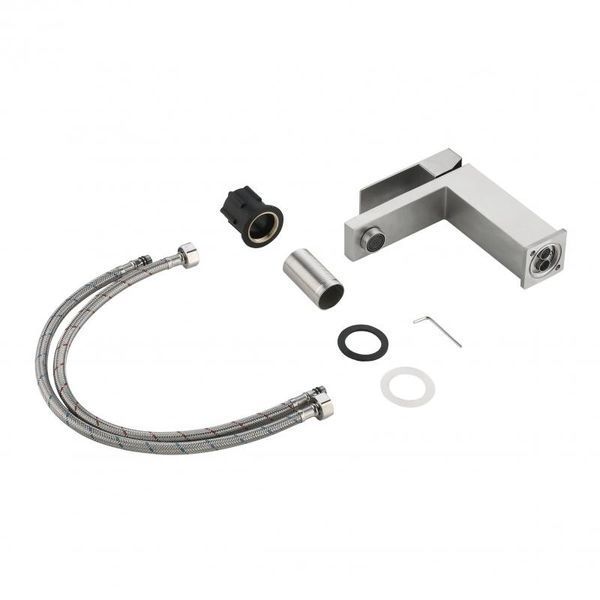 Змішувач для раковини низький Lidz Helix 001F (k35) LDHEL001FNKS49178 Nickel SD00055302 фото