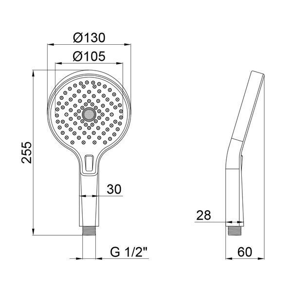 Лійка для ручного душу Qtap Rucni 130 мм округла QTRUCA133O3KCW Chrome SD00041909 фото