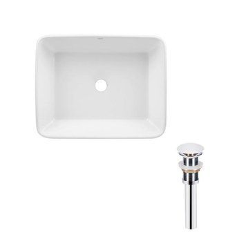 Комплект Qtap Tern: Раковина накладная прямоугольная 475х370х140 мм White + Донный клапан PU02 SD00053425 фото