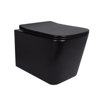 Унітаз підвісний Qtap Tern New Ultra Quiet безобідковий з сидінням Soft-close MATT BLACK QT17332303ASMB SD00052572 фото