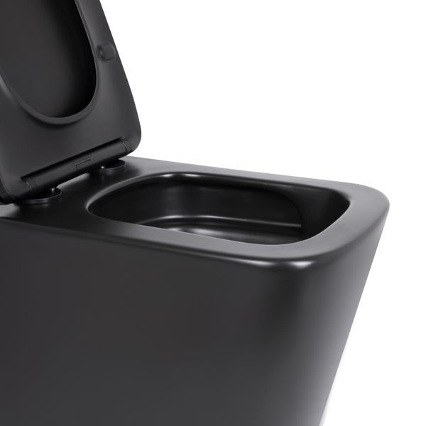 Унитаз подвесной Qtap Tern New Ultra Quiet с сиденьем с сиденьем Soft-Close MATT BLACK QT17332303ASMB SD00052572 фото