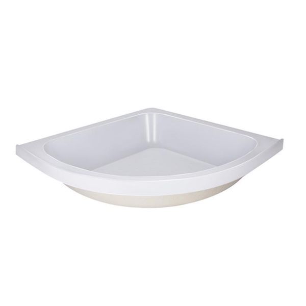 Душова кабіна Latwa SC80x80.SAT.MID.FR полукругла, скло Frost 4 мм + Душовий піддон KAPIELKA ST80x80x26, з панеллю Lidz SD00050785 фото