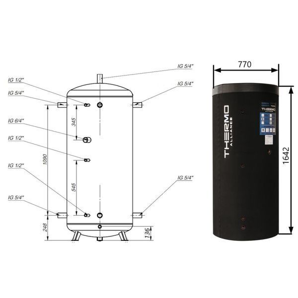 Теплоаккумулятор Thermo Alliance TA-ТАМ-00 500 с изоляцией 60 мм SD00047693 фото