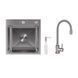 Акционный набор Lidz: мойка H4545 Decor 2,5/0,5 мм + Смеситель Aria для кухни с гибким изливом (k35) Grey SD00057347 фото 1