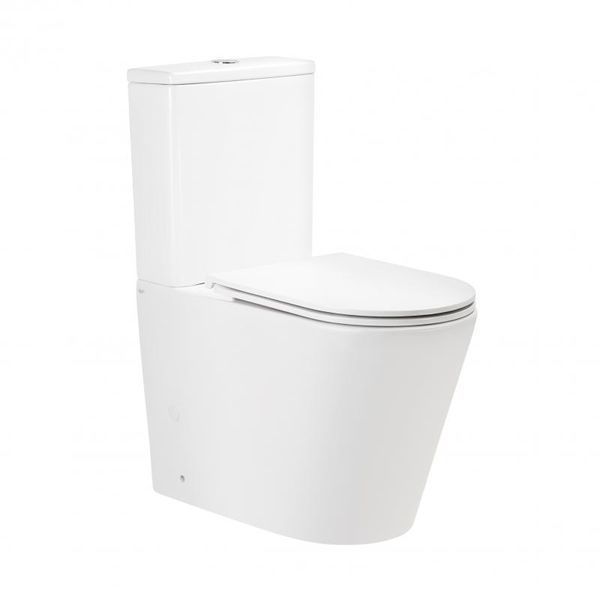 Унитаз-компакт Qtap Scorpio безободковый Ultra Quiet с сиденьем Soft-close QT14226088AW SD00050897 фото