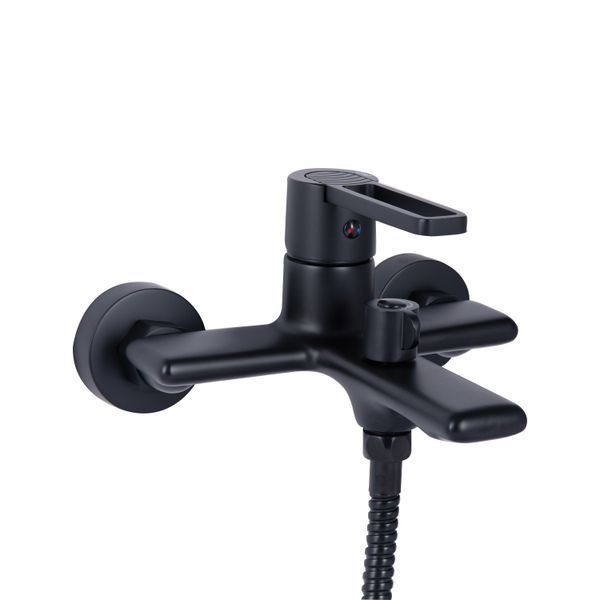 Смеситель для ванны Qtap Taurus (c душевым гарнитуром) QTTAU259BLM45662 Black Matt SD00051786 фото