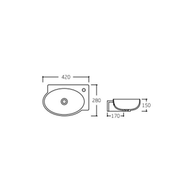 Раковина Qtap Leo 420x280x150 White QT11111008LW SD00052901 фото
