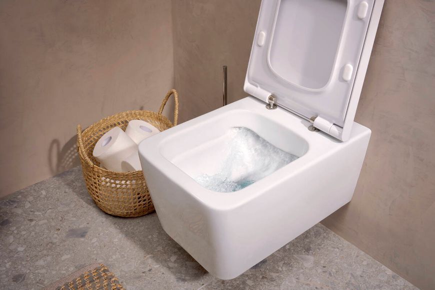 ELU PURA Q подвесной унитаз 54*36,6см AquaFall Flush, в комплекте с сиденьем с функцией SoftClose and QuickRelease 100551 фото