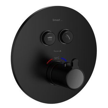 SMART CLICK змішувач прихованого монтажу (термостат 2-F, R, кнопки з регулюванням потоку), чорний матовий 82172 фото