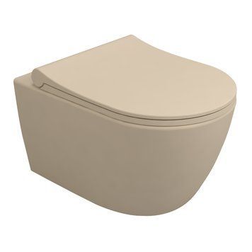 CANTE Rimless унітаз підвісний 51*35,5*33см, сидіння Duroplast Slim slow-closing, de la cappuccino 82838 фото