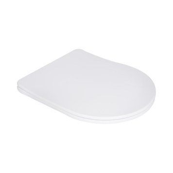 Сиденье для унитаза Qtap (Robin 490) 425x363x50 мм, Matt Black, с микролифтом Slim Duroplast, Quick Release QTSC179MB48676 SD00054800 фото