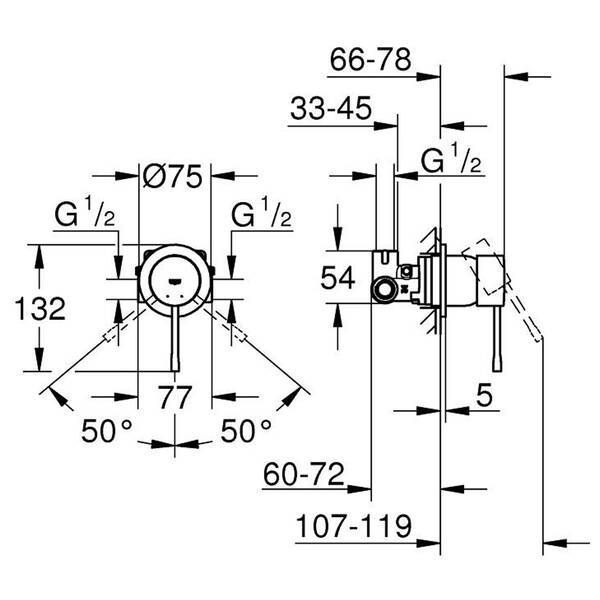 Змішувач прихованого монтажу для душу Grohe Essence 29197000 хром 573596 фото
