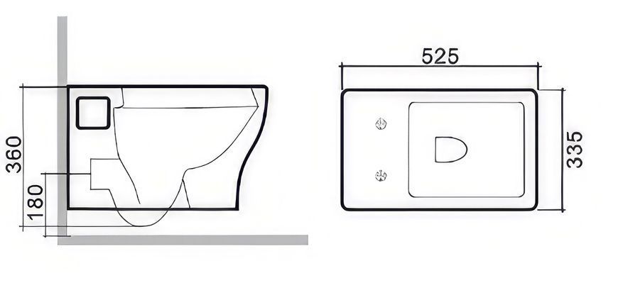 FLEX унитаз 52,5*33,5*36см подвесной, сиденье Duroplast Slim slow-closing 95364 фото