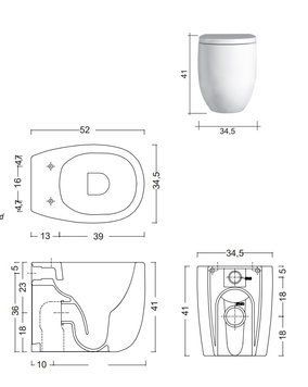 MILK напольный унитаз Rimless 52 см, цвет белый глянец 99369 фото