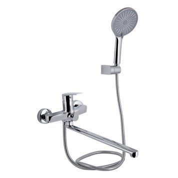 Смеситель для ванны Qtap Stenava New с поворотным изливом (c душевым гарнитуром) QTSTE2601CRM45536 Chrome SD00051660 фото