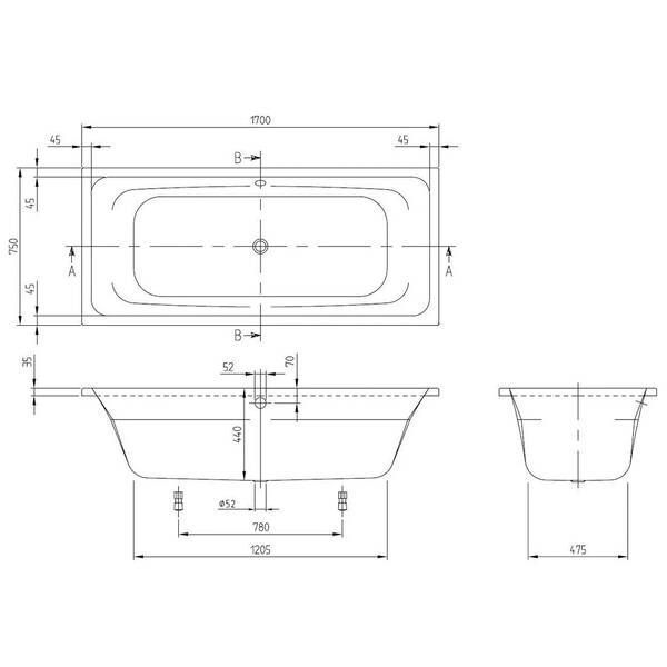 Ванна акрилова Villeroy&Boch Targa Style UBA170FRA2V-01 170х75 см 552640 фото