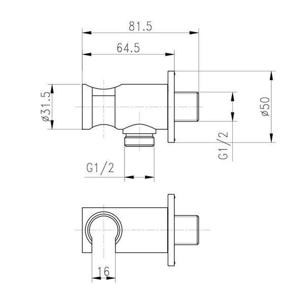 Підключення з тримачем для шланга Qtap Spojeni округле QTCRMBH030 Chrome SD00035718 фото