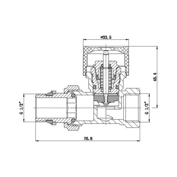 Клапан термостатический SD Forte 1/2" с антипротечкой для радиатора прямой SF239W15 SD00021145 фото
