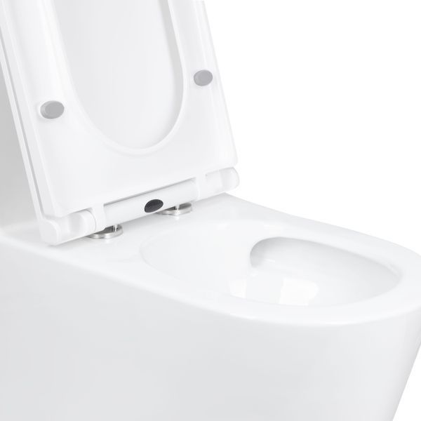 Унітаз-моноблок підлоговий Qtap Kolibri Ultra Quiet безобідковий з сидінням Soft-close WHITE QT10226380W SD00052624 фото
