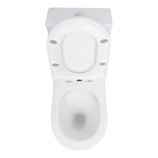 Унітаз-моноблок підлоговий Qtap Kolibri Ultra Quiet безобідковий з сидінням Soft-close WHITE QT10226380W SD00052624 фото