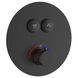 Змішувач прихованого монтажу для ванни/душу Devit Flow D114124010011BM з термостатом, чорний матовий 598309 фото 2