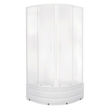 TISZA MELY душова кабіна 90*90*200см, на глибокому піддоні, профіль білий, скло Zuzmara 24401 фото
