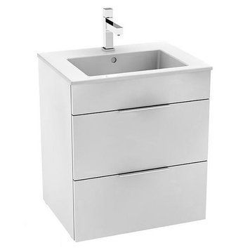 SUIT шафка 540*422*620мм з раковиною, 1 отвір під змішувач, 2 висуні шухляди, колір білий глянець 55152 фото