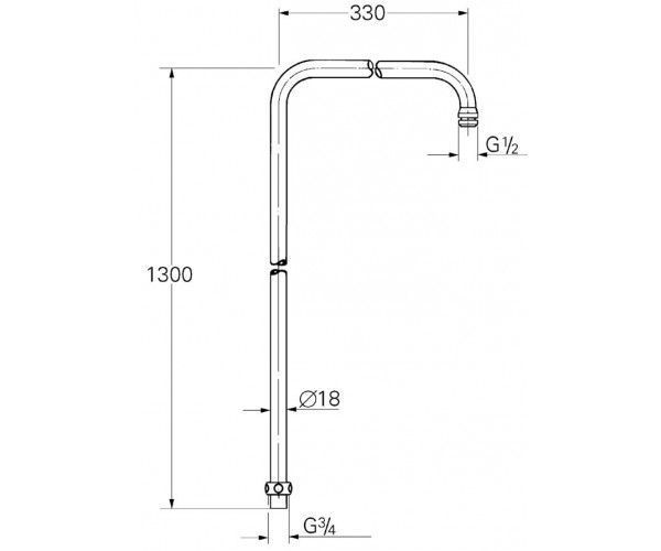 RELEXA PLUS-Вертикальный кронштейн для верхнего душа GROHE 27304000 12769 фото