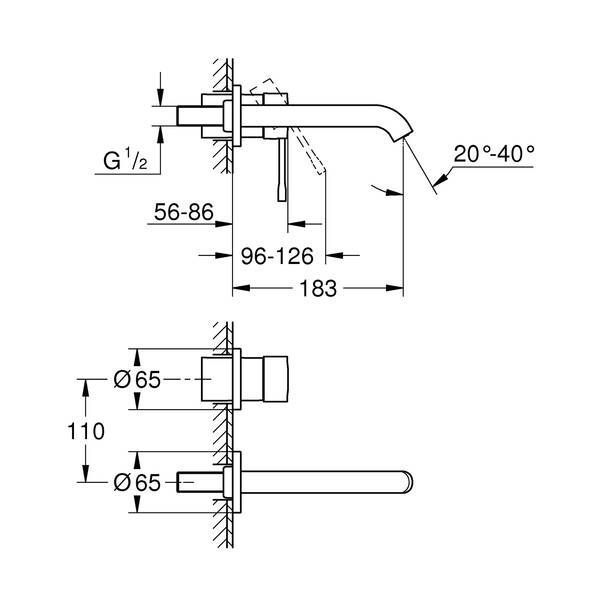 Смеситель скрытого монтажа для раковины Grohe Essence New 29192KF1 черный 544398 фото