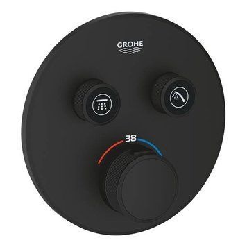 Смеситель скрытого монтажа для душа Grohe Grohtherm SmartControl 29507KF0 с термостатом, на 2 потребителя, черный 544381 фото