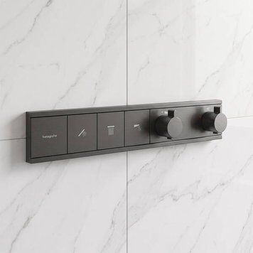 Змішувач прихованого монтажу для душу Hansgrohe RainSelect 15381340 з термостатом з 3 функціями, матовий чорний хром 605227 фото
