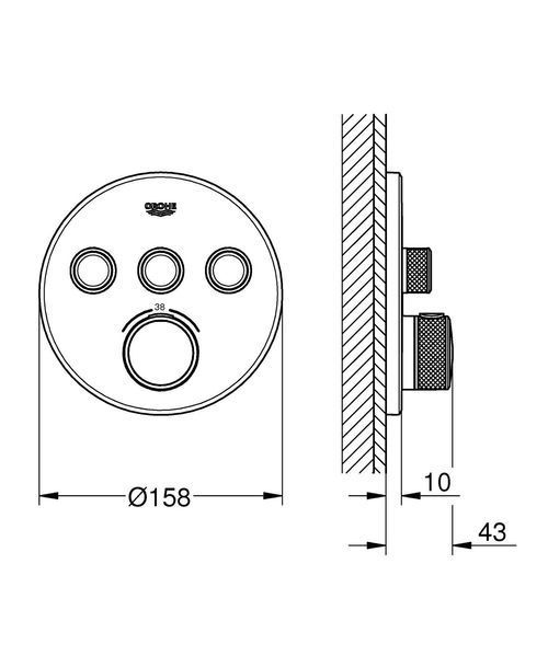 29508KF0 Grohtherm SmartControl Зовнішня частина термостату прихованого монтажу на 3 споживачі, чорний (1 сорт) 544512 фото