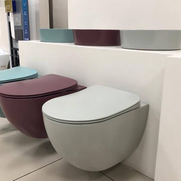 Унитаз подвесной Creavit Free FE322-11CG00E-0000 с крышкой Soft Closing, безободковый, Cool Grey (серый) 605603 фото