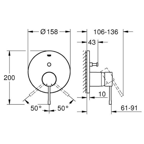 Змішувач прихованого монтажу для ванни/душу Grohe Essence 24167DA1 теплий захід сонця (рожеве золото) 544599 фото